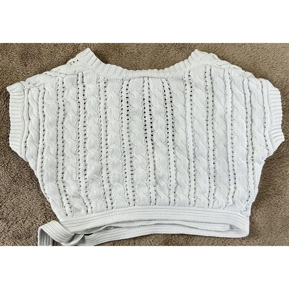 Gymboree White STRAWBERRY Size 6 Tie Wrap SWEATER 2007 Summer Vacation Line 262